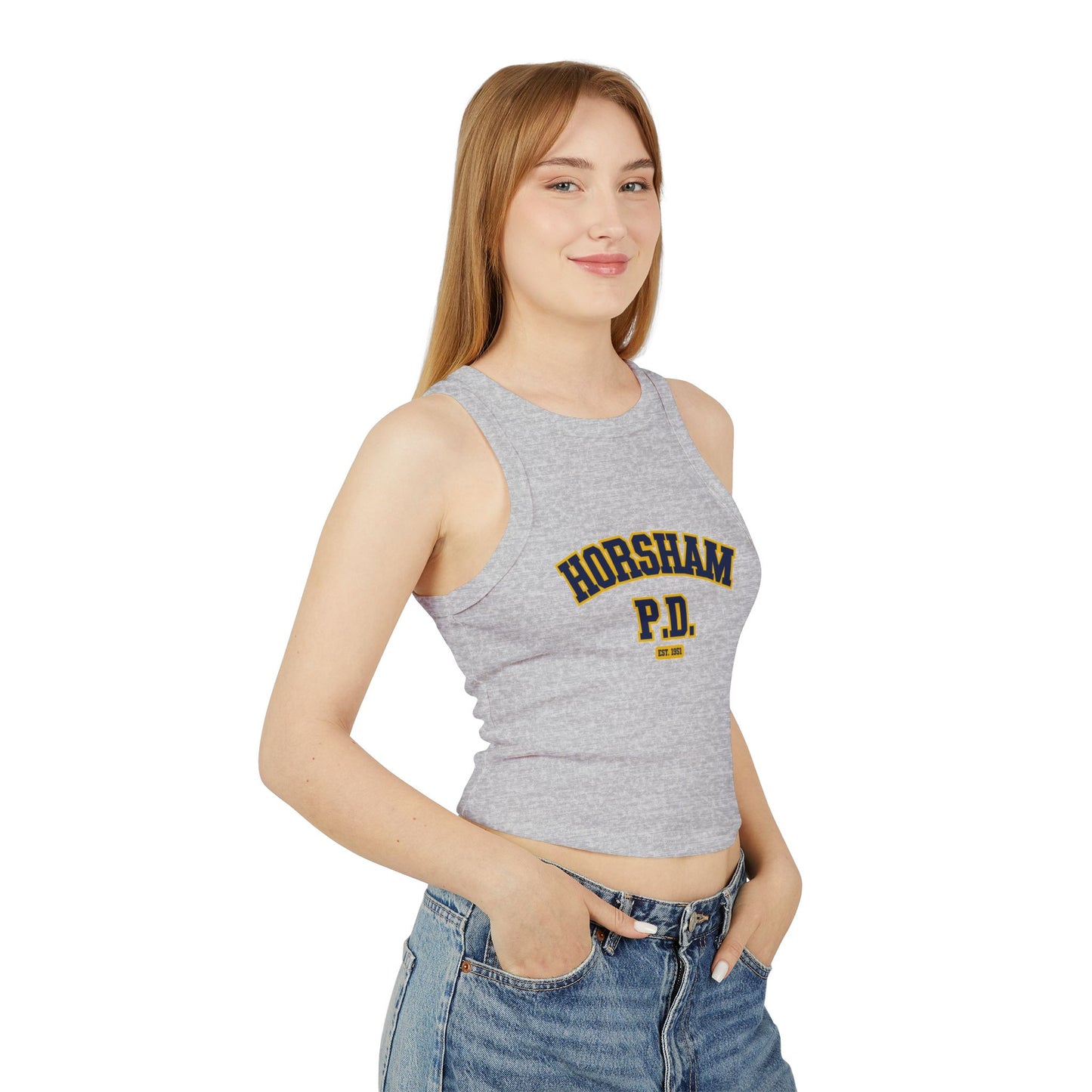 Bella + Canvas® Women's Micro Rib Racer Tank Top - HORSHAM P.D. (Front Only)