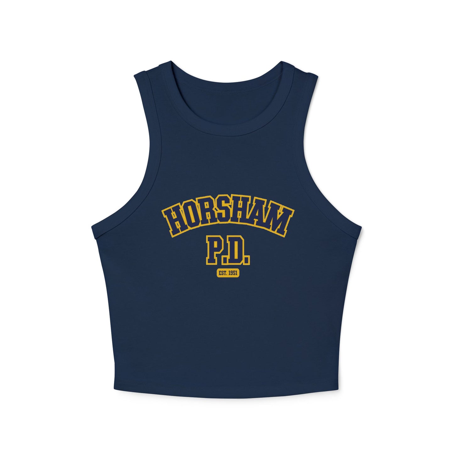Bella + Canvas® Women's Micro Rib Racer Tank Top - HORSHAM P.D. (Front & Back)
