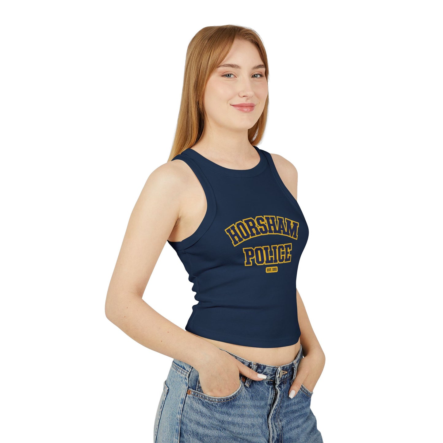 Bella + Canvas® Women's Micro Rib Racer Tank Top - HORSHAM POLICE (Front & Back)