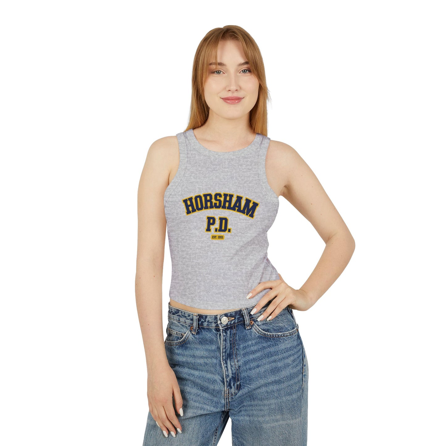 Bella + Canvas® Women's Micro Rib Racer Tank Top - HORSHAM P.D. (Front & Back)